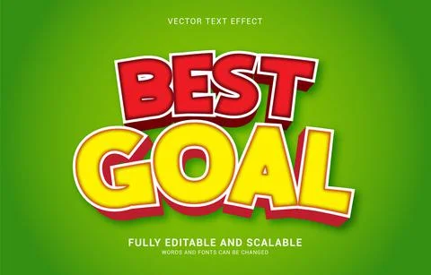 Editable text effect, Best Goal style Stock Illustration