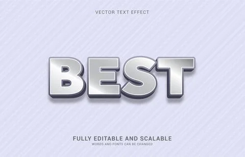 Editable text effect, Best Silver style Stock Illustration