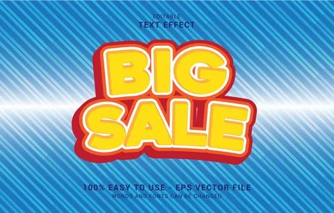 Editable text effect, Big Sale Bold style Stock Illustration