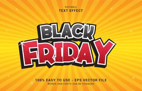 Editable text effect, Black Friday style Stock Illustration