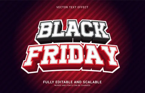 Editable text effect, Black Friday style Illustrazione stock