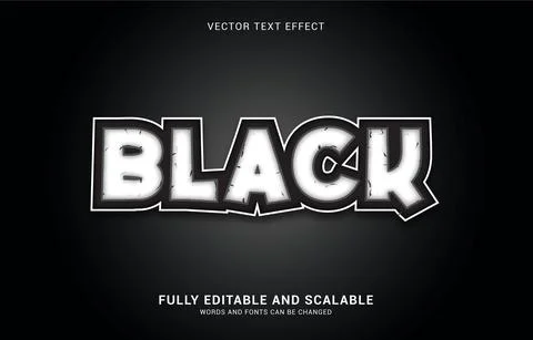 Editable text effect, Black style Stock Illustration