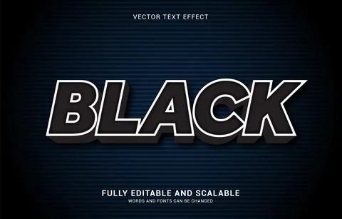 Editable text effect, Black style Stock Illustration