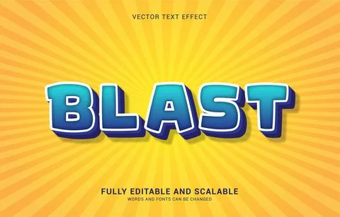 Editable text effect, Blast style Stock Illustration