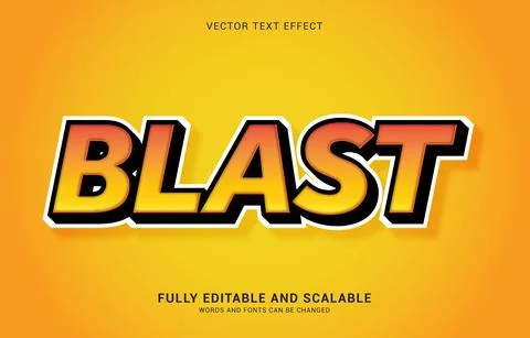 Editable text effect, Blast style Stock Illustration