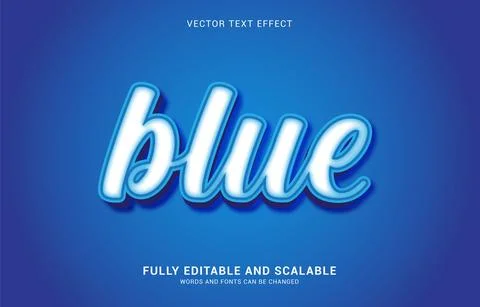 Editable text effect, Blue style Stock Illustration