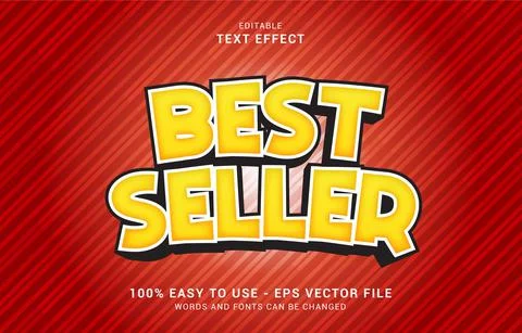 Editable text effect, Bold Best Seller style Stock Illustration