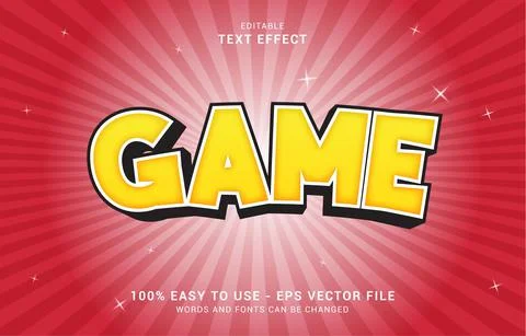 Editable text effect, Bold Game style Illustrazione stock