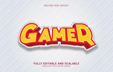 Editable text effect, Bold Gamer style Stock Illustration