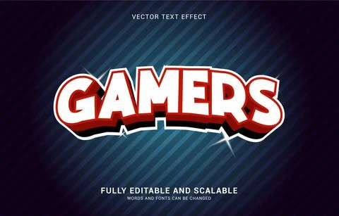 Editable text effect, Bold Gamers style Stock Illustration