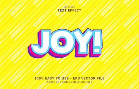 Editable text effect, Bold Joy style Stock Illustration