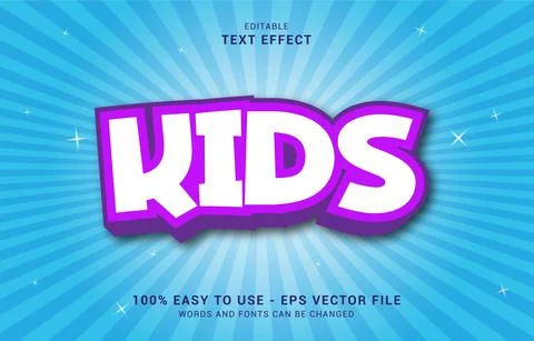 Editable text effect, Bold Kids style Stock Illustration