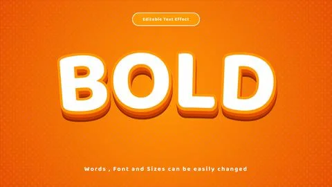 Editable text effect bold orange style vector Illustrazione stock