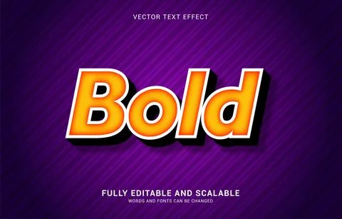Editable text effect, Bold style Stock Illustration
