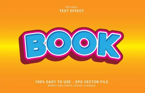 Editable text effect, book style Stock Illustration