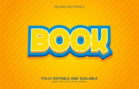 Editable text effect, Book style Stock Illustration