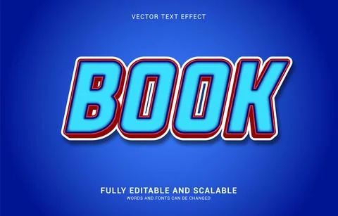 Editable text effect, Book style Stock Illustration