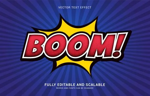 Editable text effect, Boom style Stock Illustration