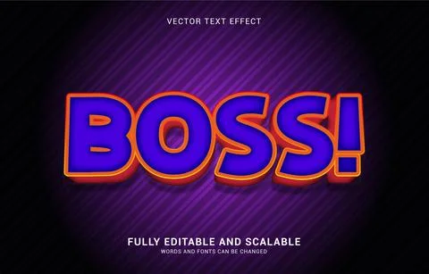Editable text effect, Boss style Stock Illustration