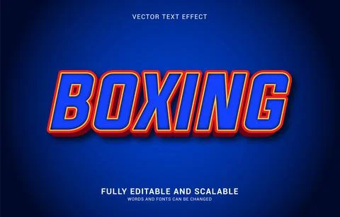 Editable text effect, Boxing style Stock Illustration
