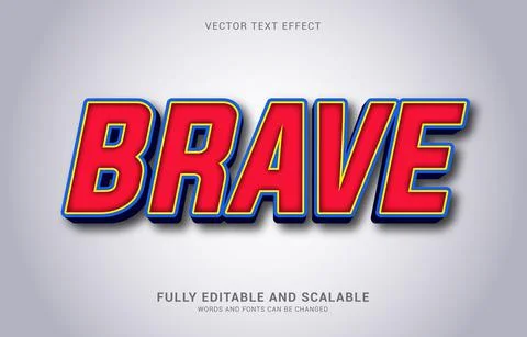 Editable text effect, Brave style Stock Illustration