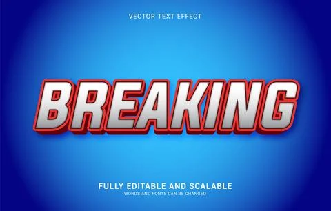 Editable text effect, Breaking style Stock Illustration