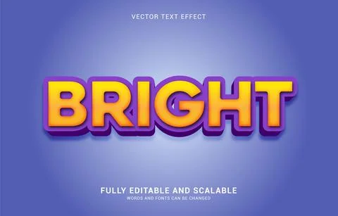 Editable text effect, Bright style Stock Illustration