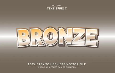 Editable text effect, bronze style Stock Illustration