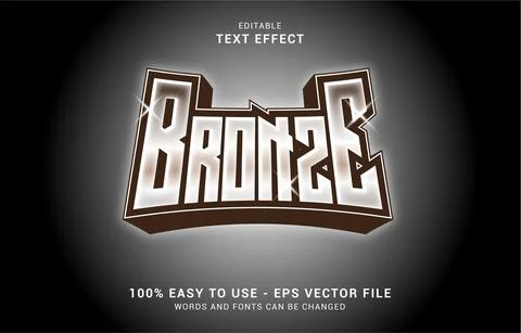 Editable text effect, Bronze style Stock Illustration