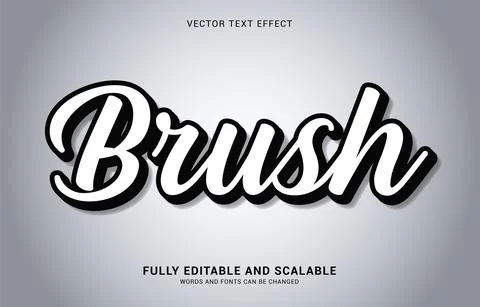 Editable text effect, Brush style Stock Illustration