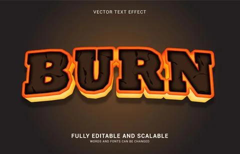 Editable text effect, Burn style Stock Illustration