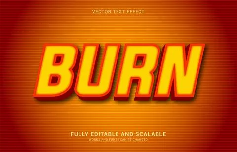 Editable text effect, Burn style Stock Illustration