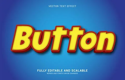 Editable text effect, Button style Stock Illustration