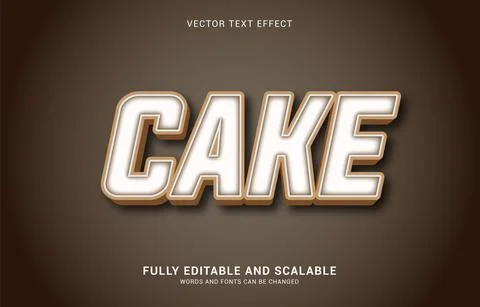 Editable text effect, Cake style Stock Illustration