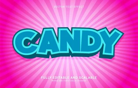 Editable text effect, Candy style Stock Illustration