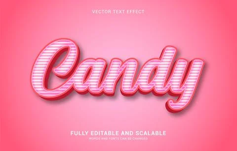 Editable text effect, Candy style Stock Illustration