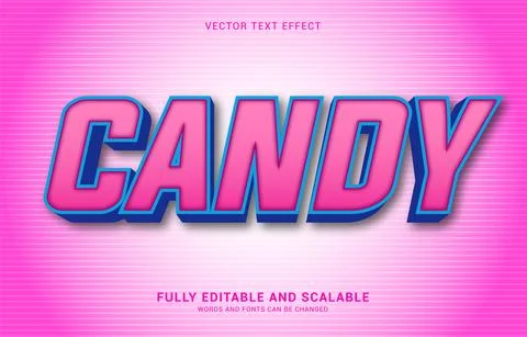 Editable text effect, Candy style Stock Illustration