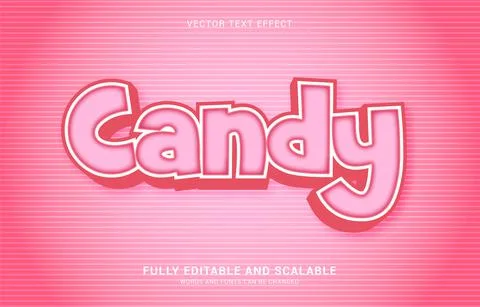 Editable text effect, Candy style Stock Illustration