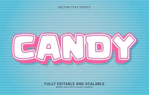 Editable text effect, Candy style Stock Illustration