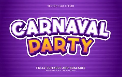 Editable text effect, Carnival Party style Stock Illustration