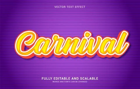 Editable text effect, Carnival style Illustrazione stock