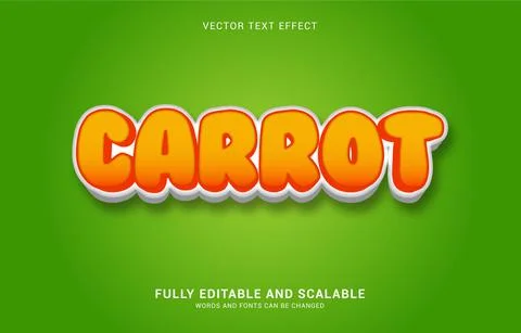 Editable text effect, Carrot style Stock Illustration