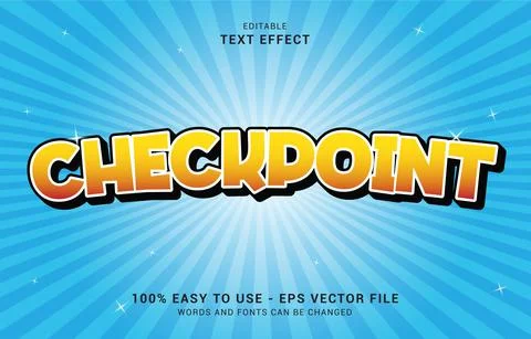 Editable text effect, Cartoon Checkpoint style Stock Illustration