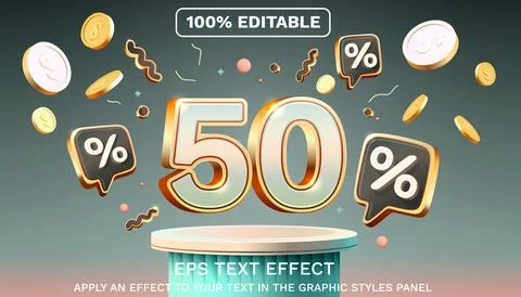Editable text effect. cash back coin. Retro style. Vector illustration Illustrazione stock