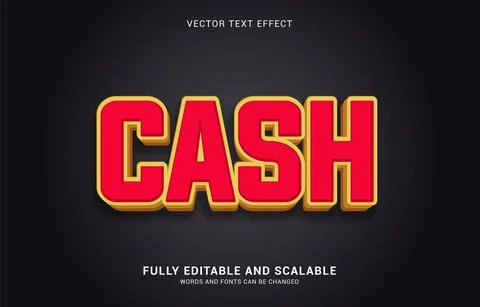 Editable text effect, Cash style Illustrazione stock