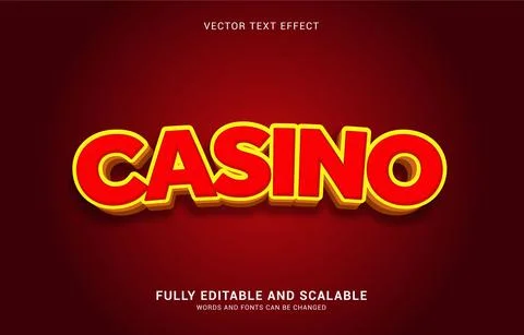 Editable text effect, Casino style Stock Illustration