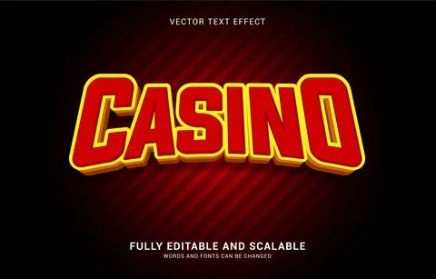 Editable text effect, Casino style Stock Illustration