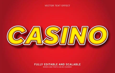 Editable text effect, Casino style Stock Illustration