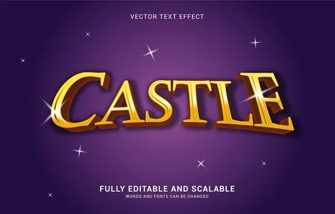 Editable text effect, Castle style Stock Illustration