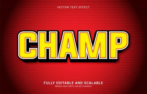 Editable text effect, Champ style Stock Illustration